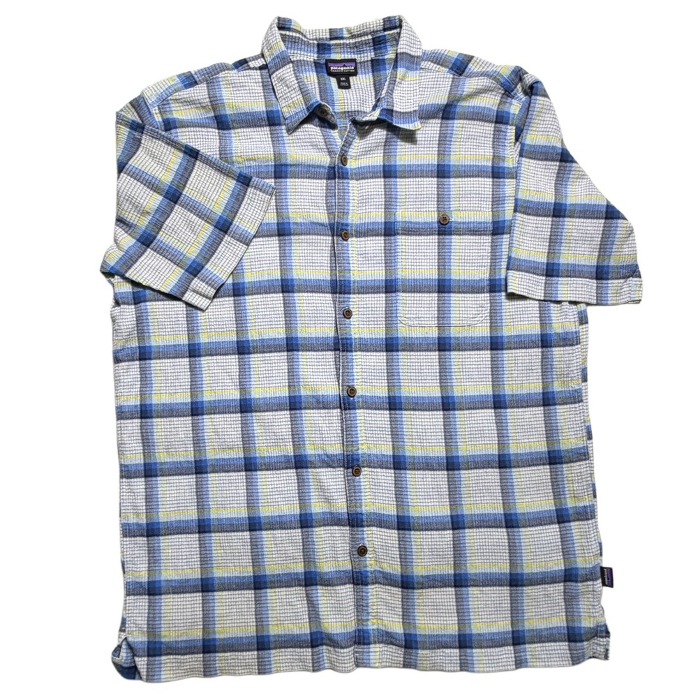 Patagonia A/C Shirt XXL Plaid Organic Cotton Short Sleeve Outdoors